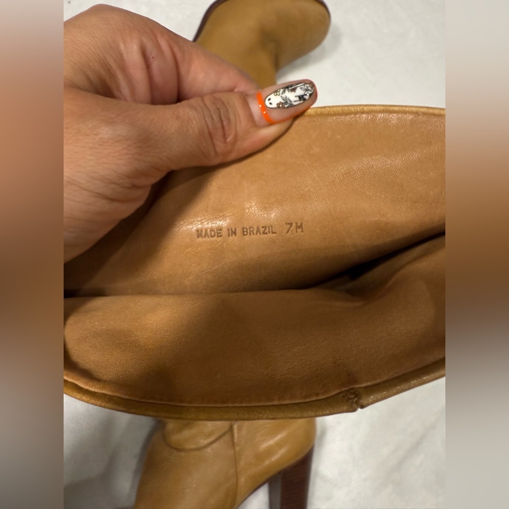 Retro Y2K Vintage Dani Tan Leather Boots size 7 - Picture 11 of 11
